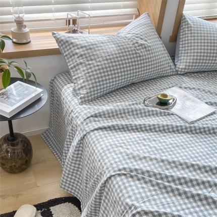 91家纺网 家纺一手货源 找家纺 (总) 蓝巢 2023新款全棉色织水洗棉系列枕套