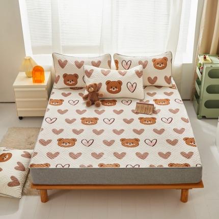 91家纺网 家纺一手货源 找家纺 舒居 2023新款软床垫全棉床护垫席梦思保护垫床单 多米熊-米