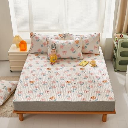 91家纺网 家纺一手货源 找家纺 舒居 2023新款软床垫全棉床护垫席梦思保护垫床单 花语熊