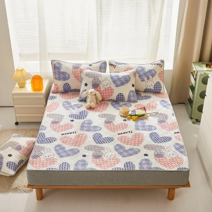 91家纺网 家纺一手货源 找家纺 舒居 2023新款软床垫全棉床护垫席梦思保护垫床单 时光漫步兔