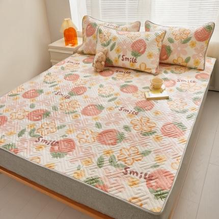 舒居 2023新款软床垫全棉床护垫席梦思保护垫床单 微笑草莓