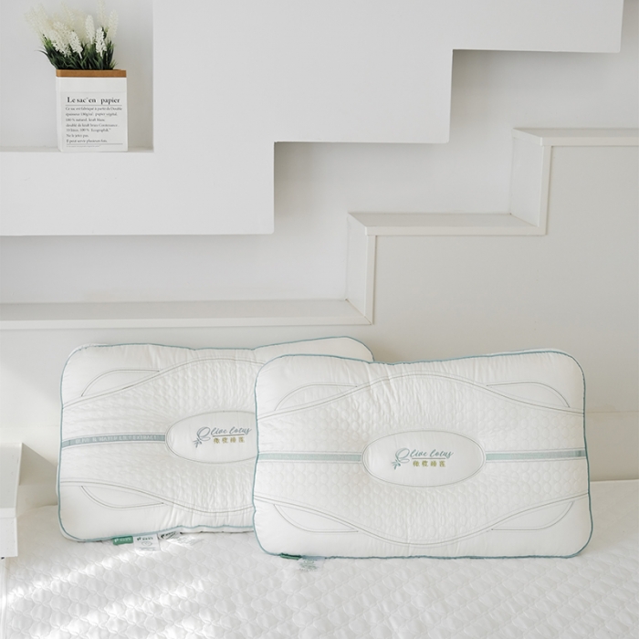 91家纺网 家纺一手货源 找家纺 （总）爱尚家 2022新款橄榄睡莲蛋白活力枕（48*74±2cm）