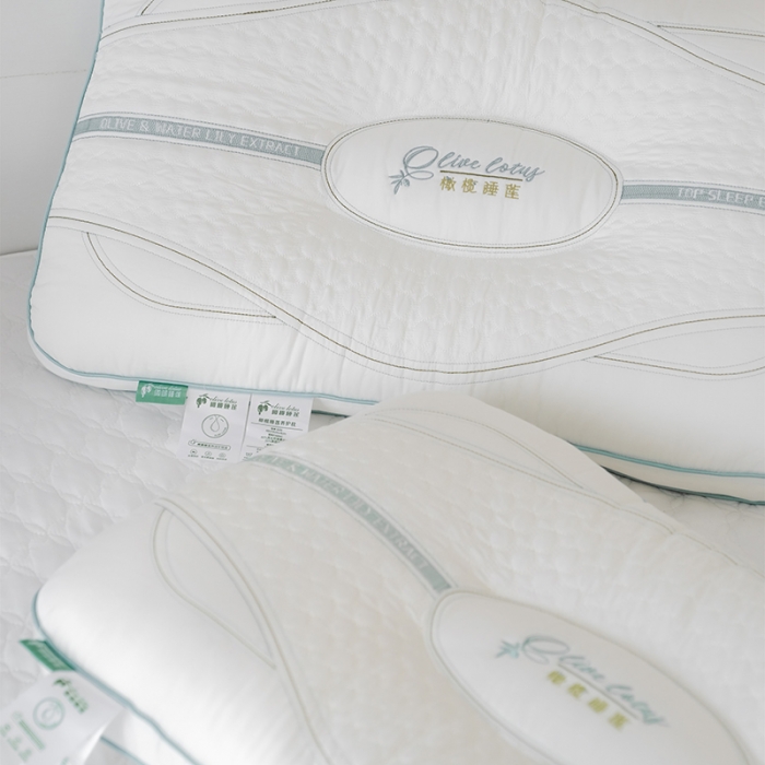 91家纺网 家纺一手货源 找家纺 （总）爱尚家 2022新款橄榄睡莲蛋白活力枕（48*74±2cm）