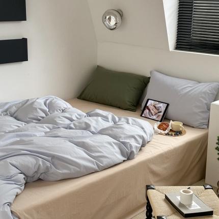 91家纺网 家纺一手货源 找家纺 （总）六巷胡同 2023新款ins博主风三色混搭水洗棉四件套