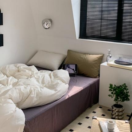 91家纺网 家纺一手货源 找家纺 （总）六巷胡同 2023新款ins博主风三色混搭水洗棉四件套