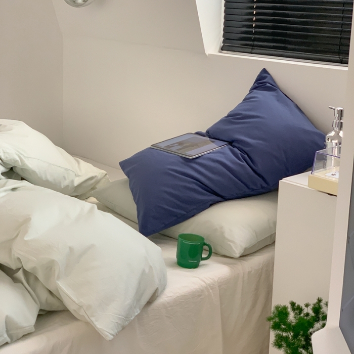 91家纺网 家纺一手货源 找家纺 六巷胡同 2023新款ins博主风三色混搭水洗棉四件套 混搭-薄荷牛乳白