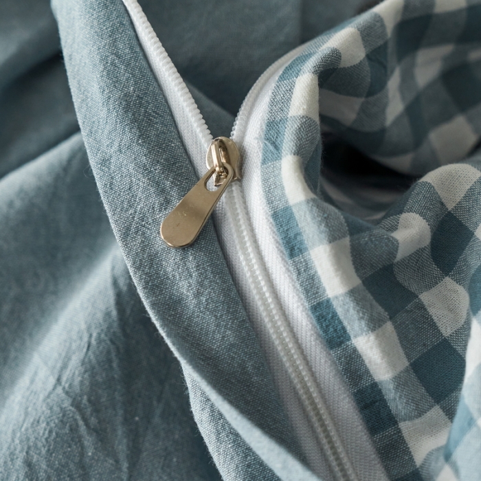 91家纺网 家纺一手货源 找家纺 （总）蓝邻 2023新款无印风全棉色织水洗棉四件套