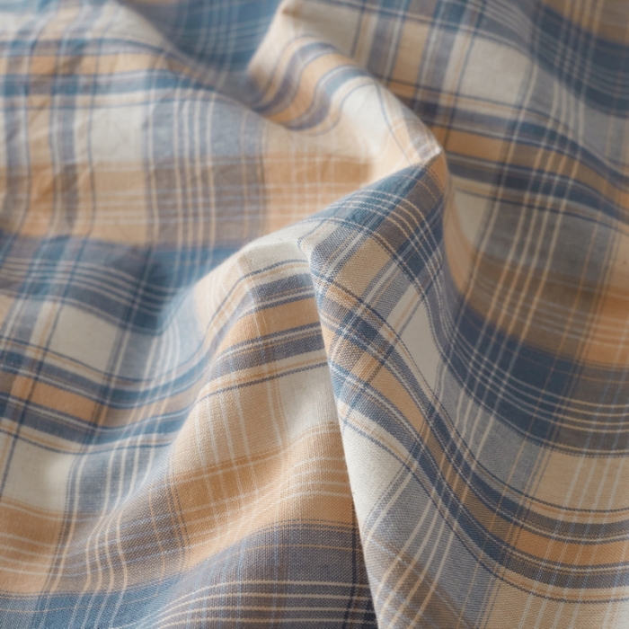 91家纺网 家纺一手货源 找家纺 蓝邻 2023新款无印风全棉色织水洗棉四件套 星空卡其