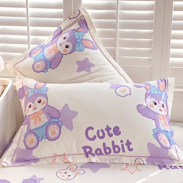 91家纺网 家纺一手货源 找家纺 金鑫汇 2023新款喷气全棉枕套一对 星黛兔