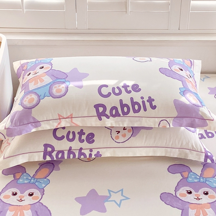 91家纺网 家纺一手货源 找家纺 金鑫汇 2023新款喷气全棉枕套一对 星黛兔