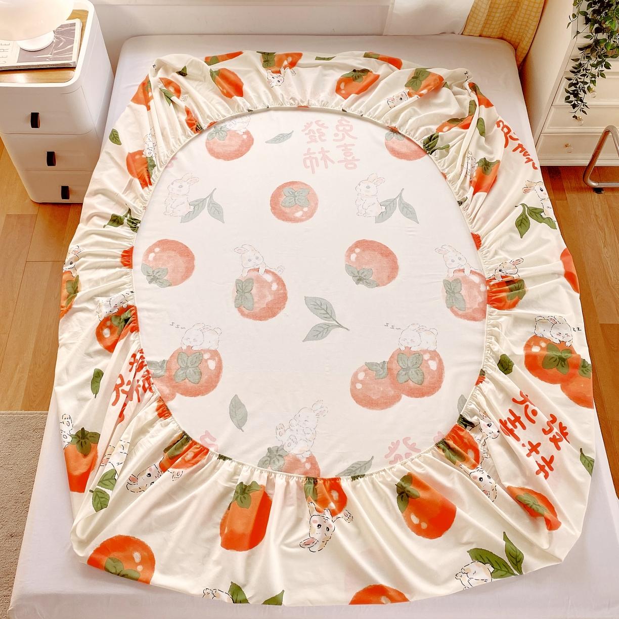 91家纺网 家纺一手货源 找家纺 金鑫汇 2023新款喷气全棉单床笠 发财兔