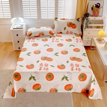 金鑫汇 2023新款喷气全棉单床单 发财兔