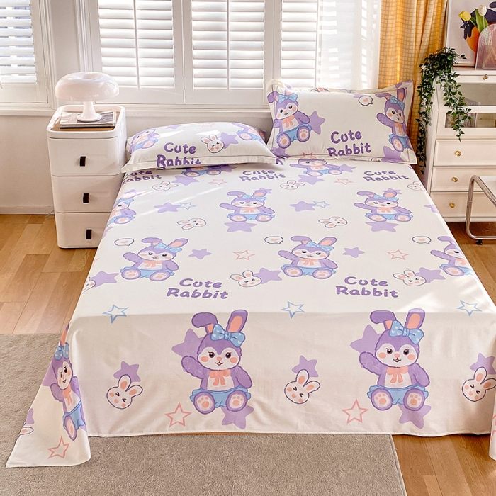 91家纺网 家纺一手货源 找家纺 金鑫汇 2023新款喷气全棉单床单 星黛兔