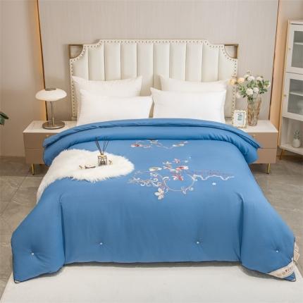 91家纺网 家纺一手货源 找家纺 美伦美铂金尊享专版刺绣被子被芯冬被春秋被夏被手工订花被宾利蓝