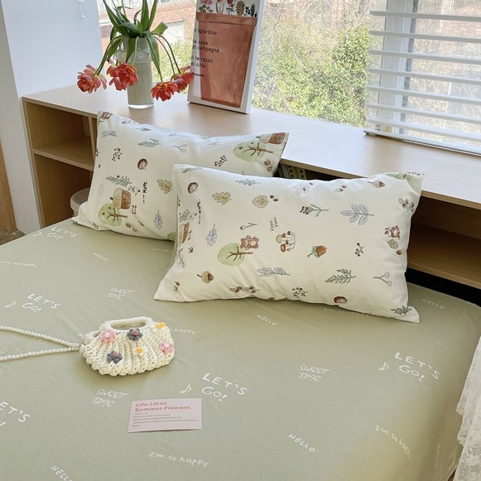 91家纺网 家纺一手货源 找家纺 麦伦 2023春夏新品ins全棉小清新系列四件套丛林探险