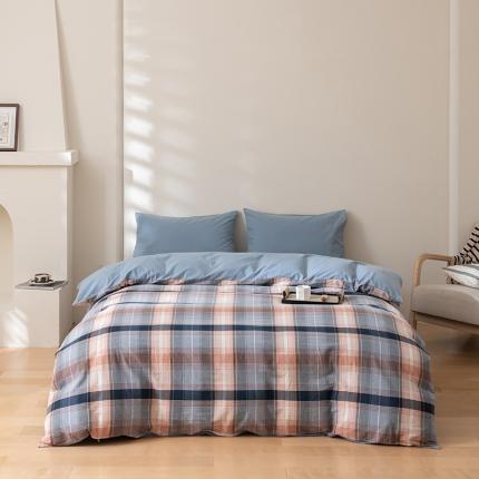 91家纺网 家纺一手货源 找家纺 （总）柠馨 2023新款全棉色织水洗棉单品被套