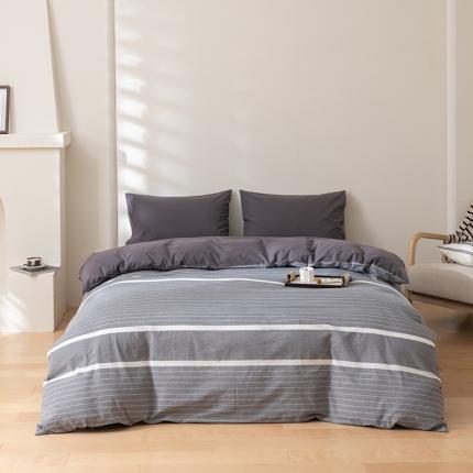 柠馨 2023新款全棉色织水洗棉单品被套 巴洛灰