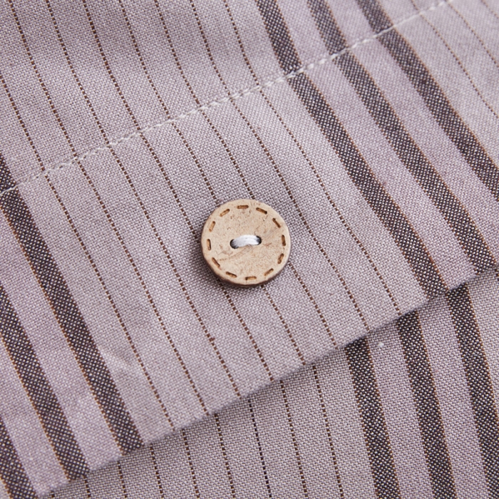 91家纺网 家纺一手货源 找家纺 棉乐町 2025新款32支精梳棉老粗布四件套 大格-咖