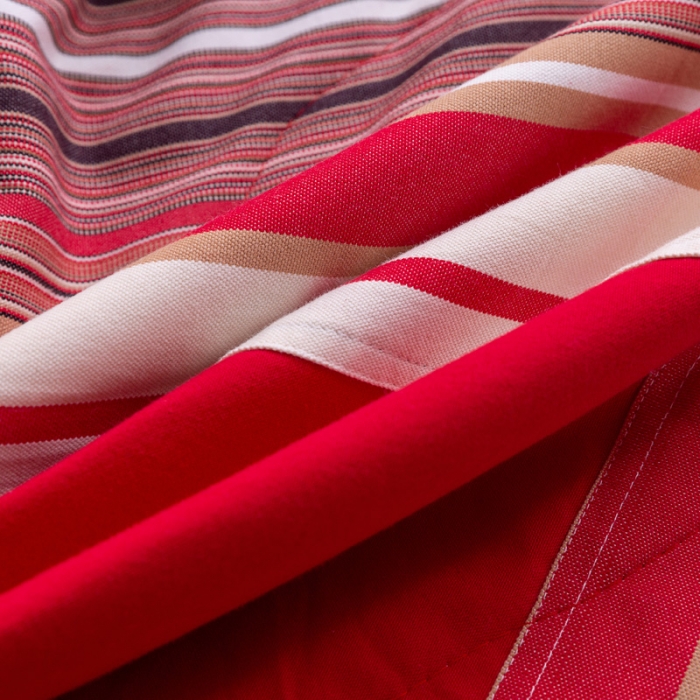 91家纺网 家纺一手货源 找家纺 棉乐町 2025新款全棉老粗布棉花夏被 复古盘扣-红