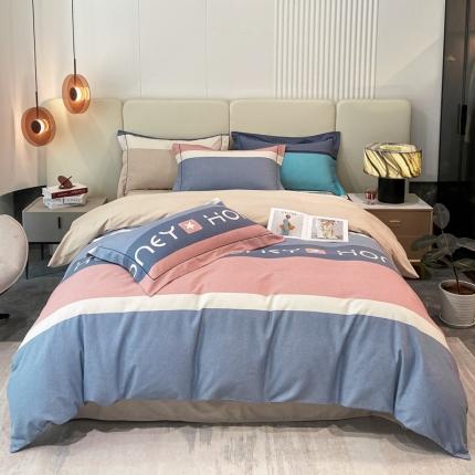 91家纺网 家纺一手货源 找家纺 （总）莱通 新款喷气磨毛床笠款四件套