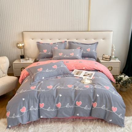 91家纺网 家纺一手货源 找家纺 （总）莱通 新款喷气磨毛床笠款四件套