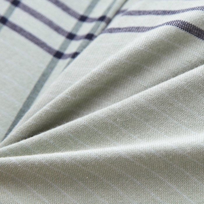 91家纺网 家纺一手货源 找家纺 首爱家纺 2025新款32支精梳棉老粗布四件套 大格-绿