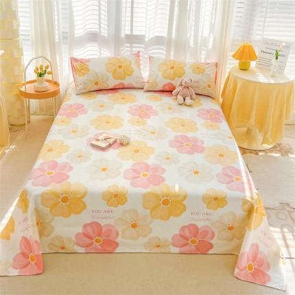 91家纺网 家纺一手货源 找家纺 （总）名兮 2023新款全棉小清新印花床单