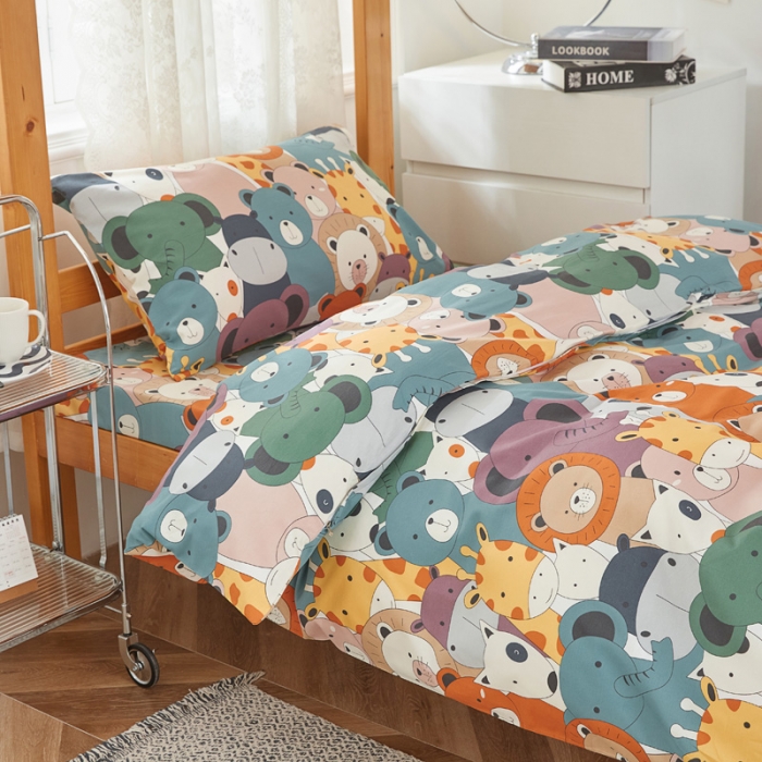 91家纺网 家纺一手货源 找家纺 首爱家纺 2025新款加厚全棉学生三件套 欢乐派