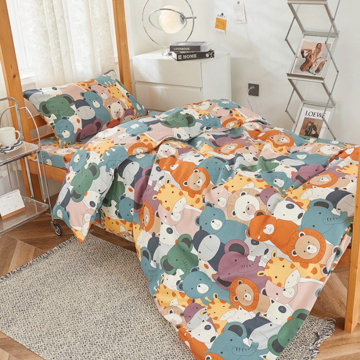 91家纺网 家纺一手货源 找家纺 首爱家纺 2025新款加厚全棉学生三件套 欢乐派