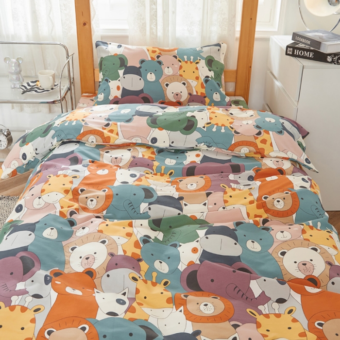 91家纺网 家纺一手货源 找家纺 首爱家纺 2025新款加厚全棉学生三件套 欢乐派