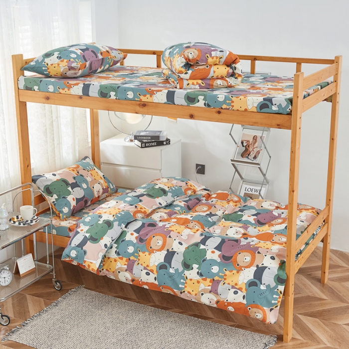 91家纺网 家纺一手货源 找家纺 首爱家纺 2025新款加厚全棉学生三件套 欢乐派