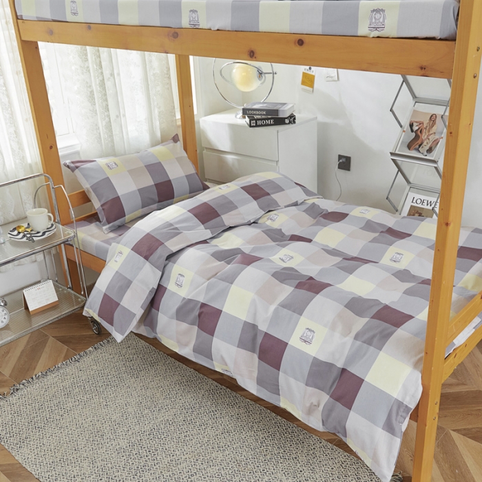 91家纺网 家纺一手货源 找家纺 首爱家纺 2025新款加厚全棉学生三件套 时尚格调