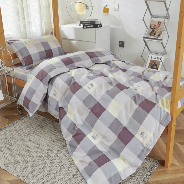 91家纺网 家纺一手货源 找家纺 首爱家纺 2025新款加厚全棉学生三件套 时尚格调