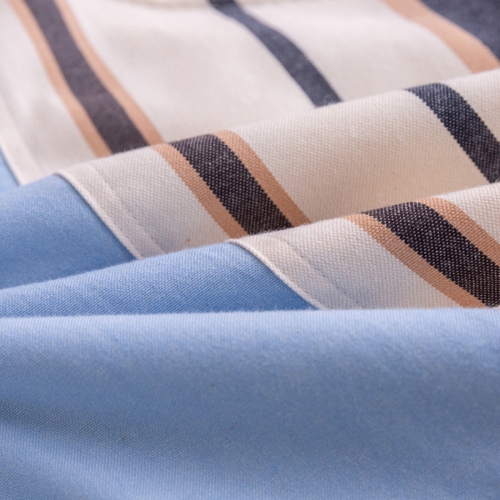 91家纺网 家纺一手货源 找家纺 首爱家纺 2025新款全棉老粗布棉花夏被 复古盘扣-蓝