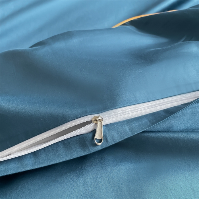 91家纺网 家纺一手货源 找家纺 慕色 2023新款60支长绒棉轻奢刺绣四件套 轻奢-宝石蓝