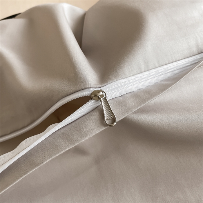 91家纺网 家纺一手货源 找家纺 慕色 2023新款60支长绒棉轻奢刺绣四件套 轻奢-奶茶+山灰