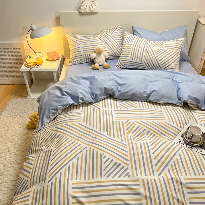 91家纺网 家纺一手货源 找家纺 芊寻家居 2024年新款全棉印花13372四件套 印象派