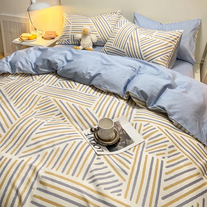 91家纺网 家纺一手货源 找家纺 芊寻家居 2024年新款全棉印花13372四件套 印象派