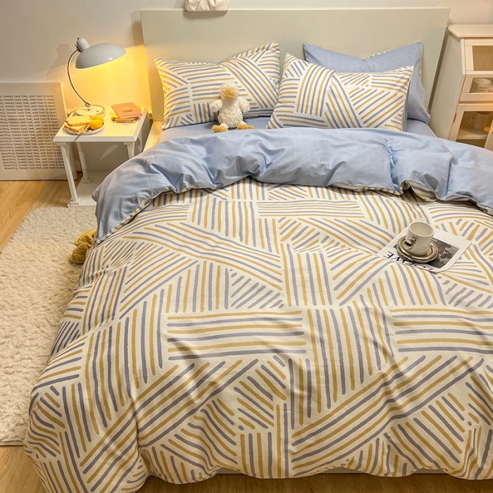 91家纺网 家纺一手货源 找家纺 芊寻家居 2024年新款全棉印花13372四件套 印象派