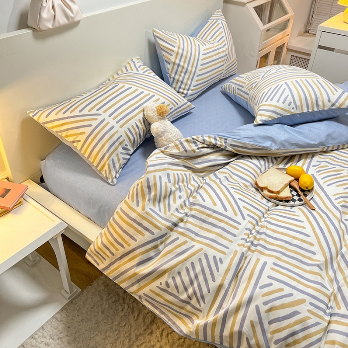 91家纺网 家纺一手货源 找家纺 芊寻家居 2024年新款全棉印花13372四件套 印象派