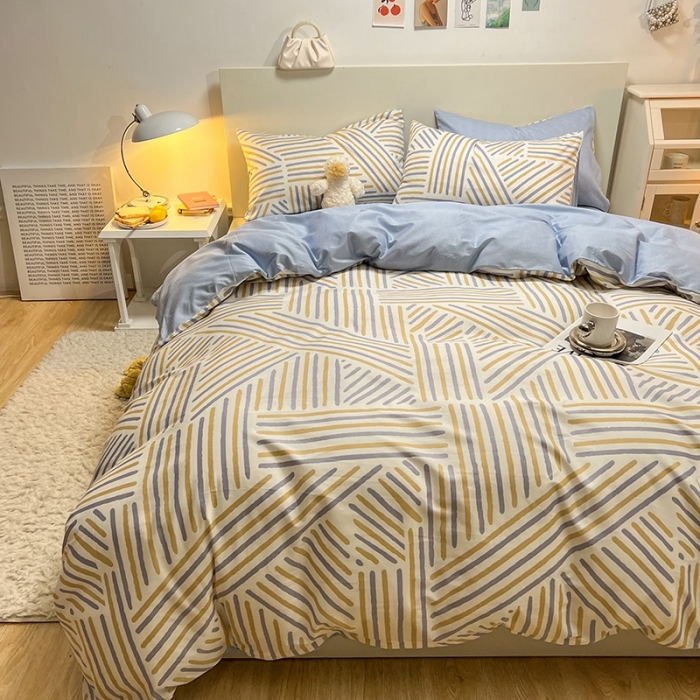 91家纺网 家纺一手货源 找家纺 芊寻家居 2024年新款全棉印花13372四件套 印象派