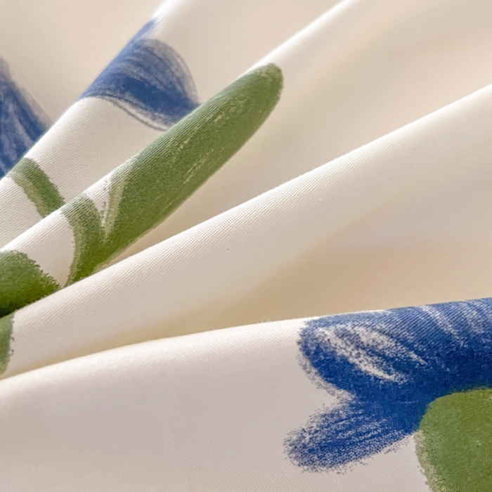 91家纺网 家纺一手货源 找家纺 星巴k家纺2023新款全棉13372花卉印花简约卡通款多规格四件套墨染