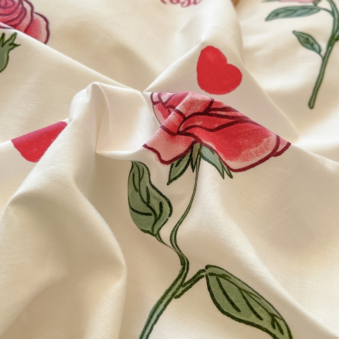 91家纺网 家纺一手货源 找家纺 星巴k家纺2023新款全棉13372花卉印花简约卡通款多规格四件套慕惜