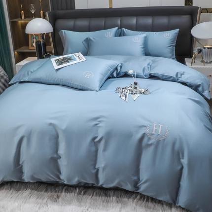 91家纺网 家纺一手货源 找家纺 N先生 2024新款60长绒棉巴洛克系列四件套 海青