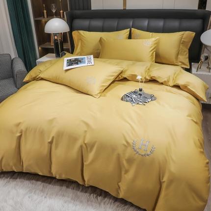 91家纺网 家纺一手货源 找家纺 N先生 2024新款60长绒棉巴洛克系列四件套 金黄