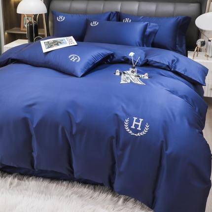 N先生 2024新款60长绒棉巴洛克系列四件套 藏青