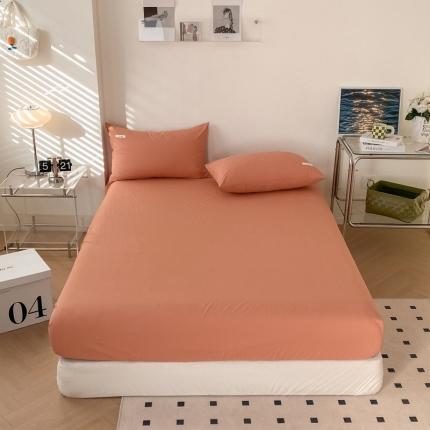 91家纺网 家纺一手货源 找家纺 蓝邻 2024新款全棉全棉色织水洗棉床笠 焦糖色