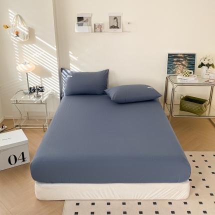 91家纺网 家纺一手货源 找家纺 蓝邻 2024新款全棉全棉色织水洗棉床笠 牛仔兰