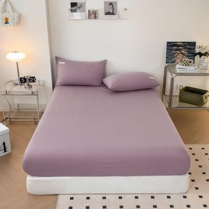 91家纺网 家纺一手货源 找家纺 蓝邻 2024新款全棉全棉色织水洗棉床笠 千黛紫