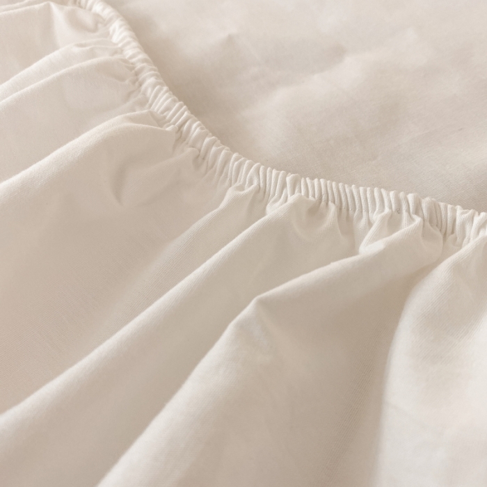 91家纺网 家纺一手货源 找家纺 蓝邻 2024新款全棉全棉色织水洗棉床笠 贵族白